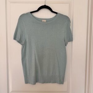 A New Day Women’s Blue Short Sleeve Knit Blouse Size Medium